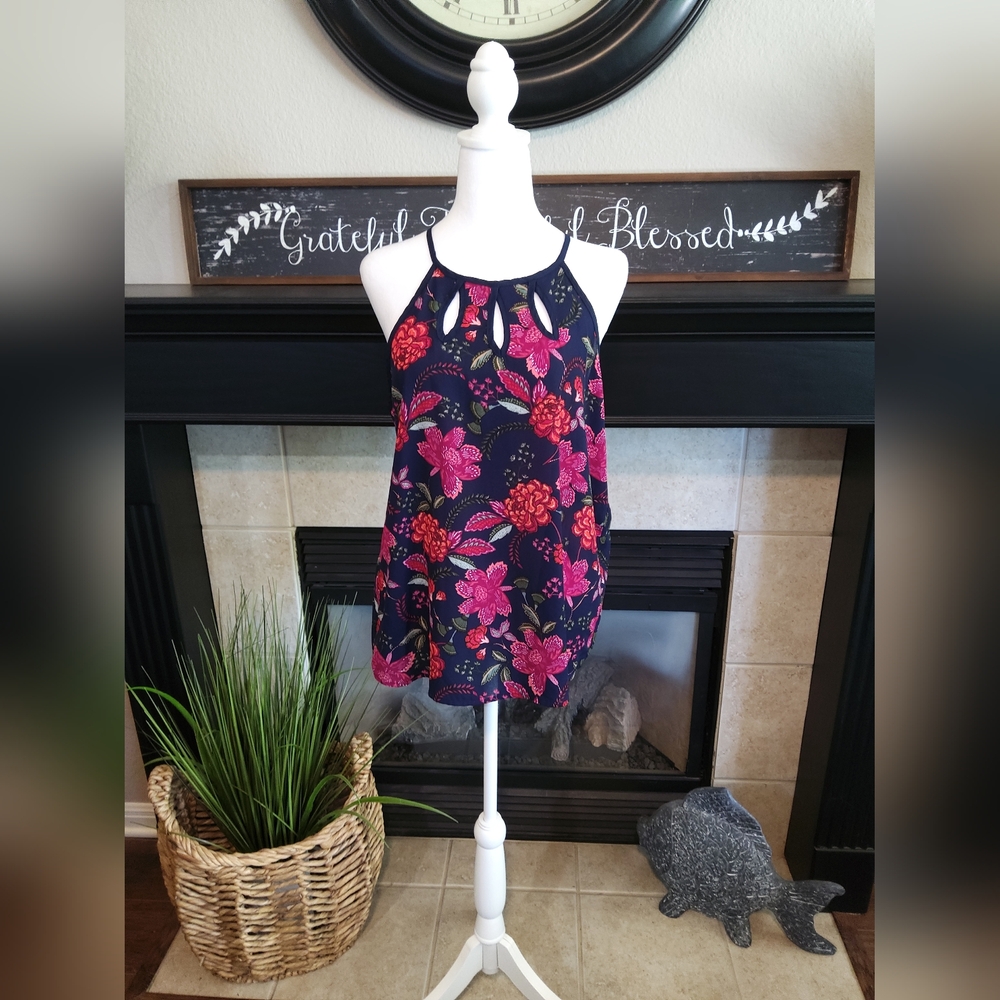 Papermoon Navy and Pink Floral Blouse - Picture 1 of 11